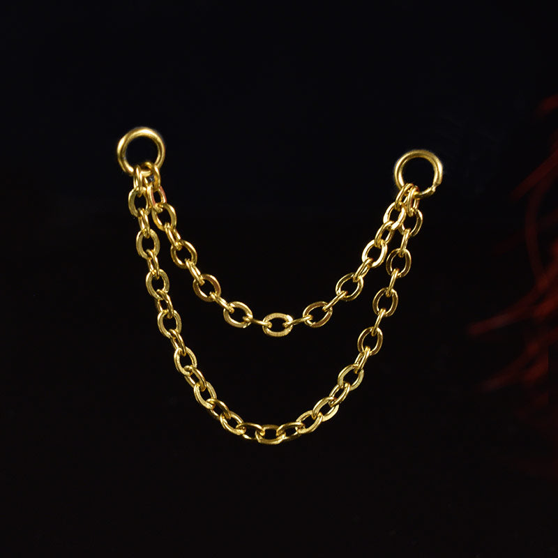 connecting chain for piercings in gold