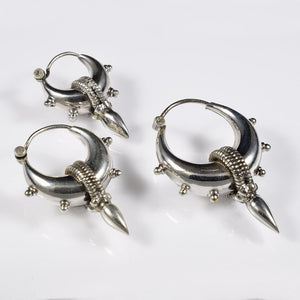 Sterling Silver Indian 'Warrior' Earrings