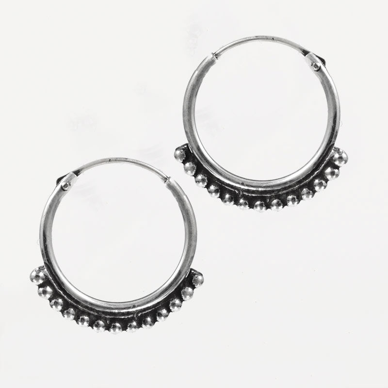 small silver tribal hoop earrings