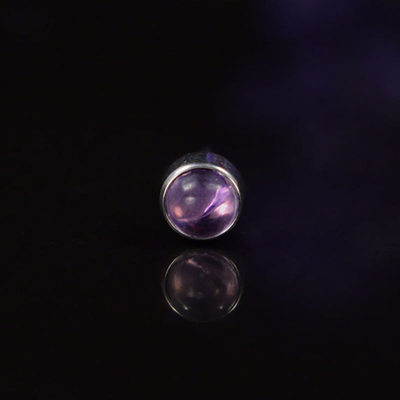 threadless piercing amethyst crystal