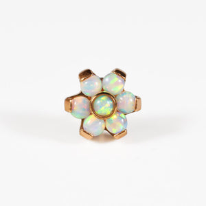Rose Gold Titanium Labret with Opals