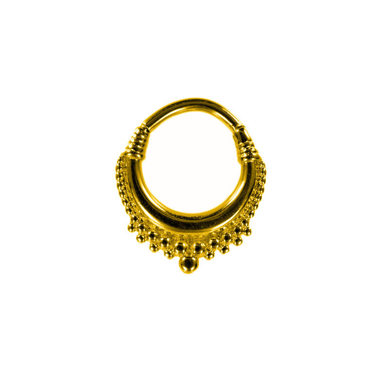 small segment ring in gold pvd steel for ear piercings