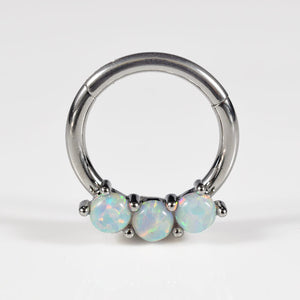 segment ring with outward facing opals