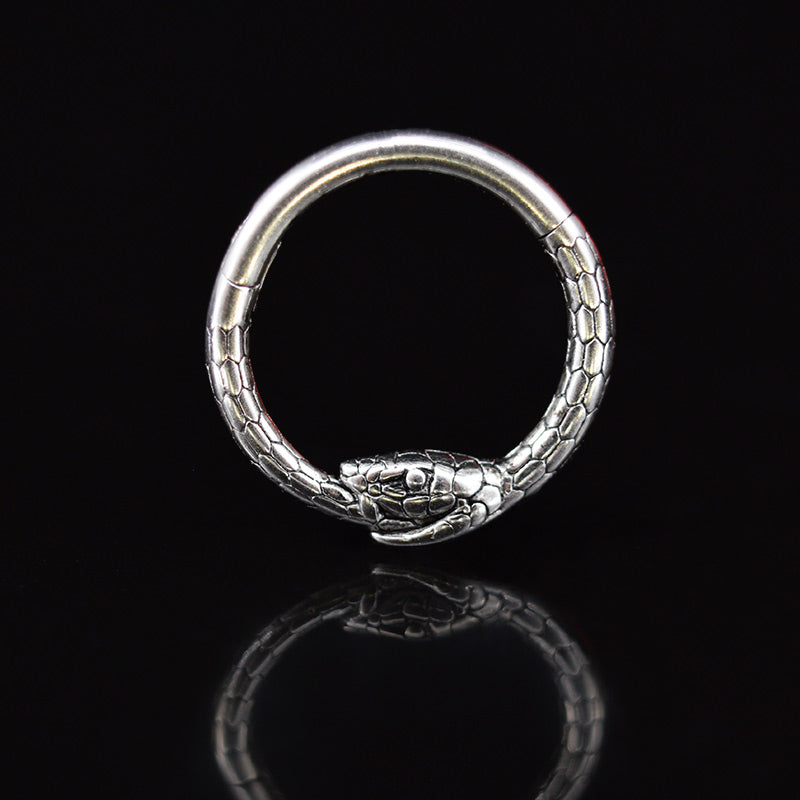 Ouroboros Snake Hinged Segment Ring | Tragus, Helix, Daith