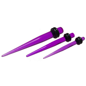 purple ear stretching tapers, hole expanders