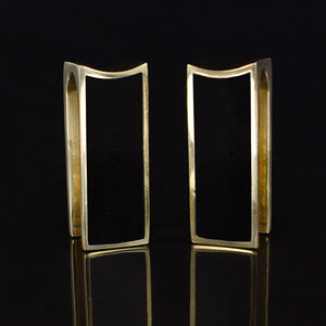 oblong ear hangers with black inlay