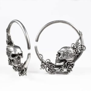 skull ear weights, ear hanger hoops