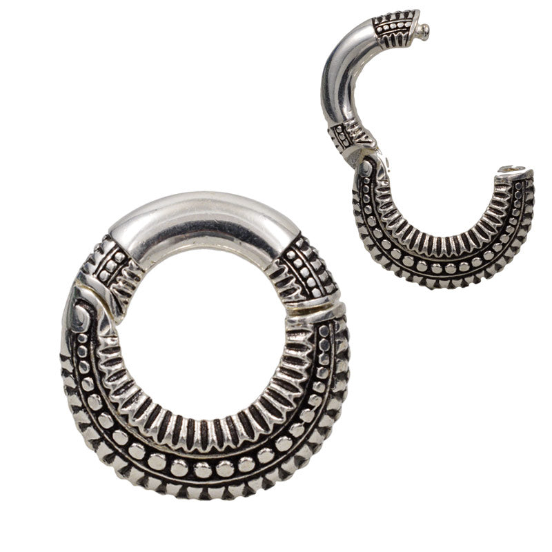 Silver Brass Ear Weights Kishtwa Tribal Hoop Weights Arka
