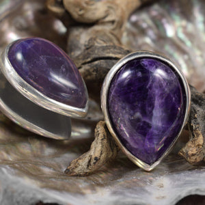 Amethyst Spade Ear Weights