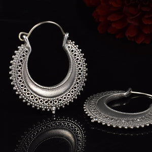Tribal Indian gypsy Silver Brass Earrings