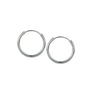 Medium Silver Hoop Earrings 14mm