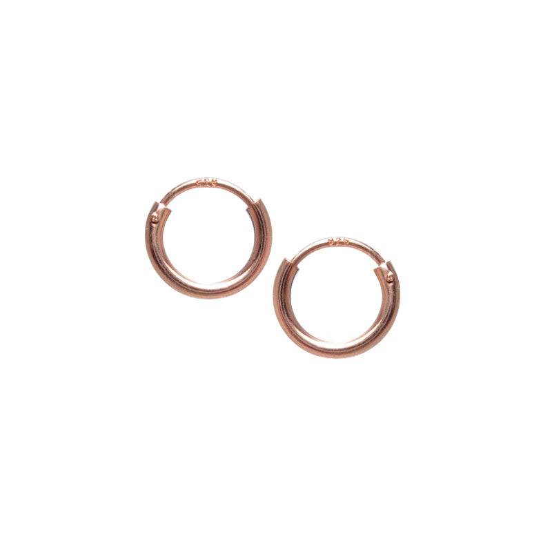 small rose gold plated silver hoop earrings