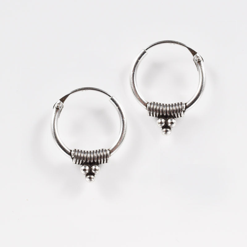 Silver Hoop Earrings 'Ladaki'