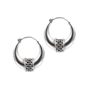 Silver tribal Indian earrings