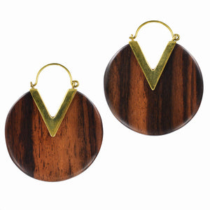 Wooden Disc Earrings
