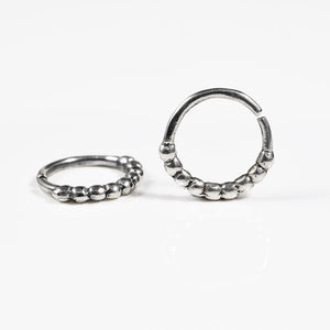 Silver Nose Ring with Dots