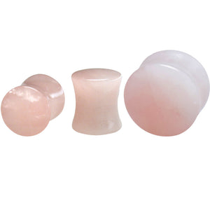Rose Quartz Crystal Flesh Plugs