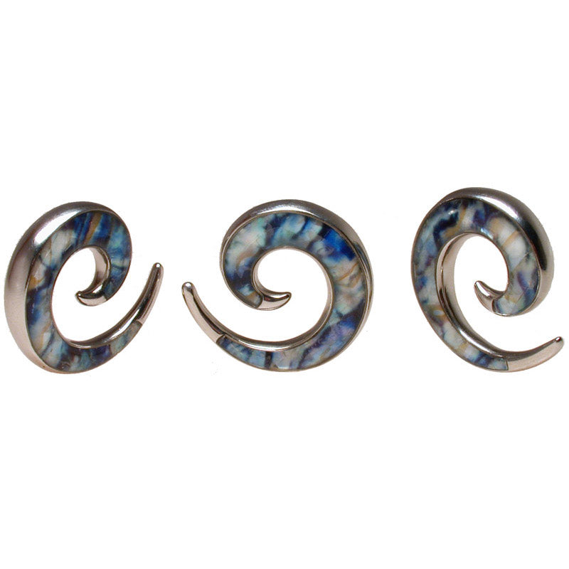 ear spiral with abalone shell
