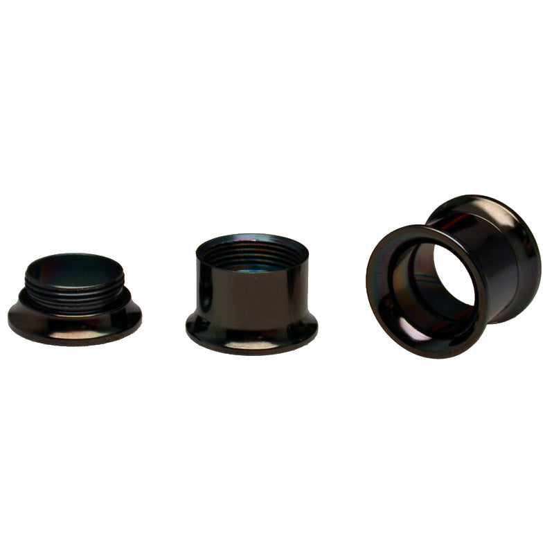 Ear Tunnels in Black Steel, Internally Threaded Arka