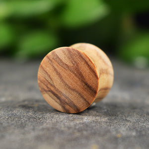 Olive Wood Flesh Plugs Double Flared
