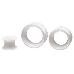 White Silicone Ear Tunnels, Earskins
