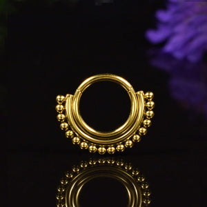 Hinged Segment Ring in Gold PVD, perfect for rook piercing or daith