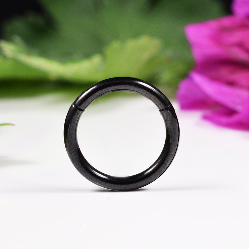 Hinged Segment Ring Black Titanium 