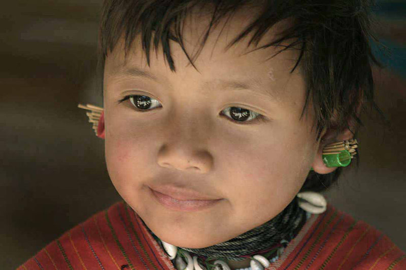 Tribal girl with stretched ears