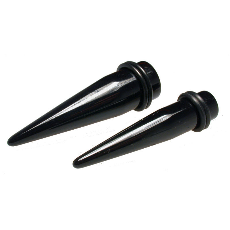 Ear Stretching Plugs 1.6mm To 30mm Large Acrylic Ear Stretcher Taper – Spike Shape, Black/White/Clear, 40mm Long Acrylic Ear Gauge Taper - Foto 8