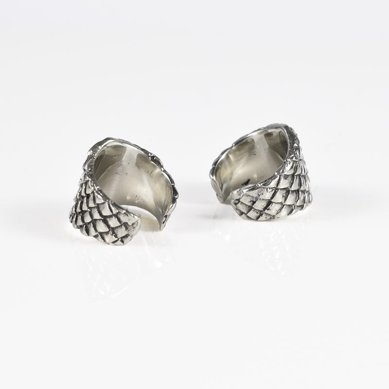 Silver Brass Reptile Skin Ear Cuff or Dread Bead