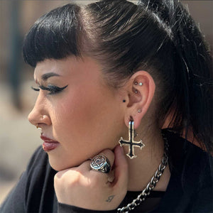 gothic cross ear weight hangers