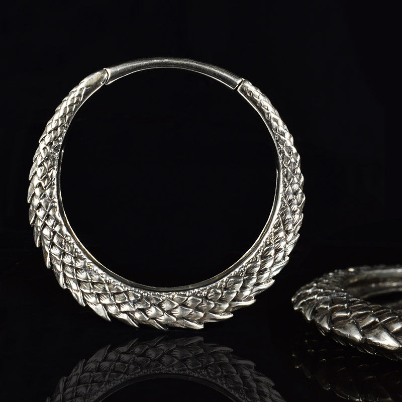 Dragon skin ear hangers hoop ear weights