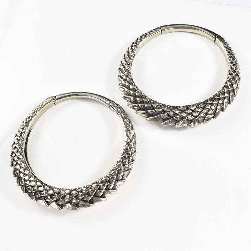 A pair of Dragon skin hoop ear weights