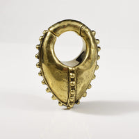 tribal ear weights in gold brass