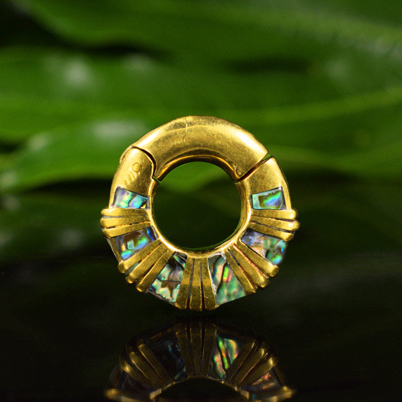 Small Hinged Ear Weights with Abalone 