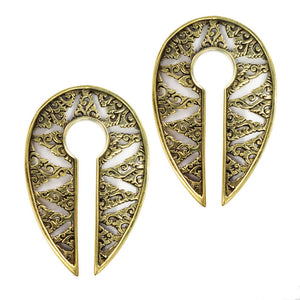 Tibal Tibetan Clouds Ear Hangers in Gold Brass