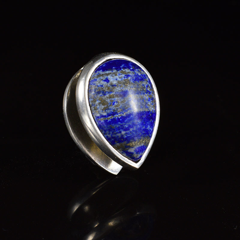 spade ear weights with blue lapis stone