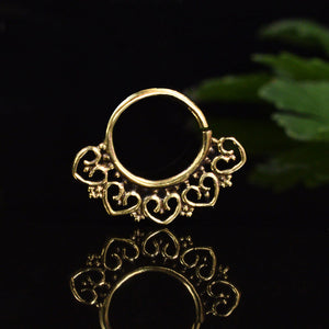 Heart Mandala Tribal Septum Ring 