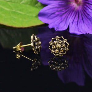 Lotus flower stud earrings