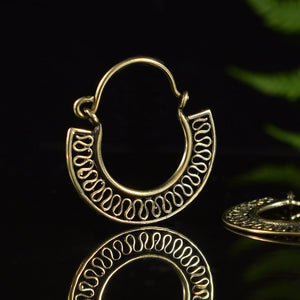 ethnic earrings with serpent wave