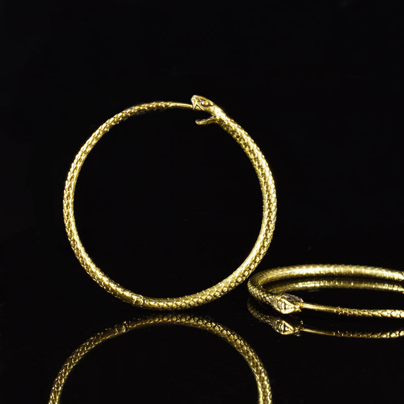 Snake Earrings Ouroboros eating its own tail 