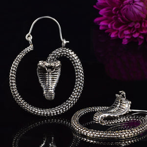 snake earrings in silver brass