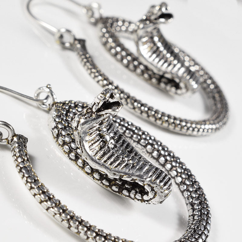 Snake Earrings in Silver Brass