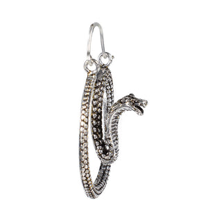 Snake Earrings in Silver Brass