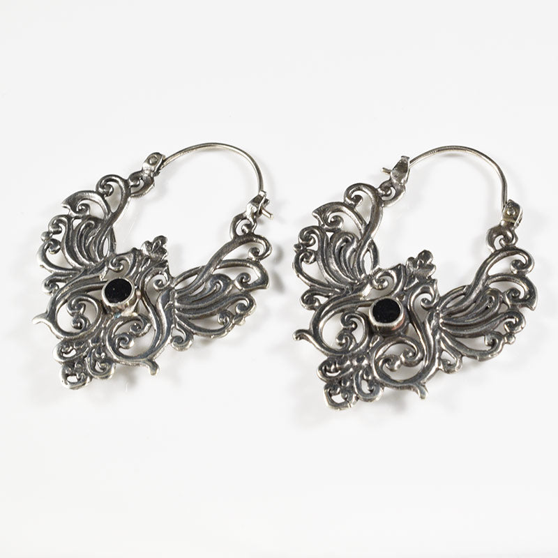 Silver brass earrings from Bali