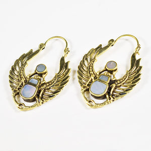 Scarab Earrings with Mother of Pearl