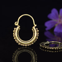 tribal / ethnic hoop earrings with dots and flourish