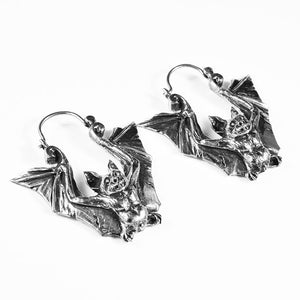 Bat Earrings in Silver Brass