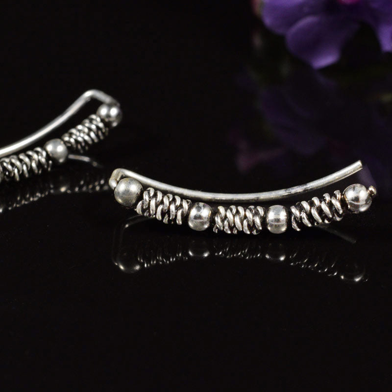 Ear Crawler Earring in Silver from Bali