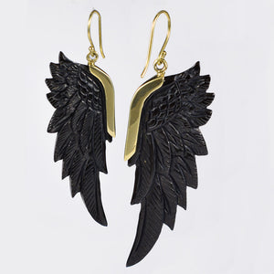 black angel wings earrings